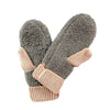 Color Block Sherpa Knit Mittens