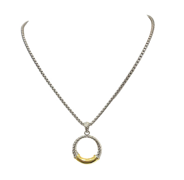 Gold And Silver Circle Pendant Necklace