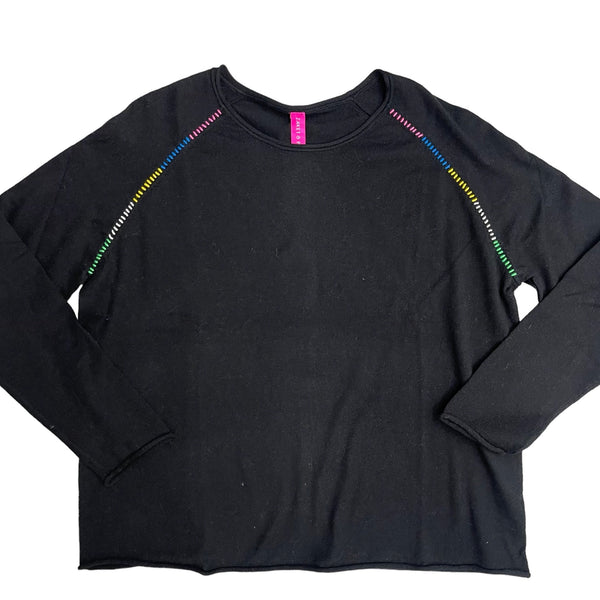Color Stitched Raglan Lightweight Sweater