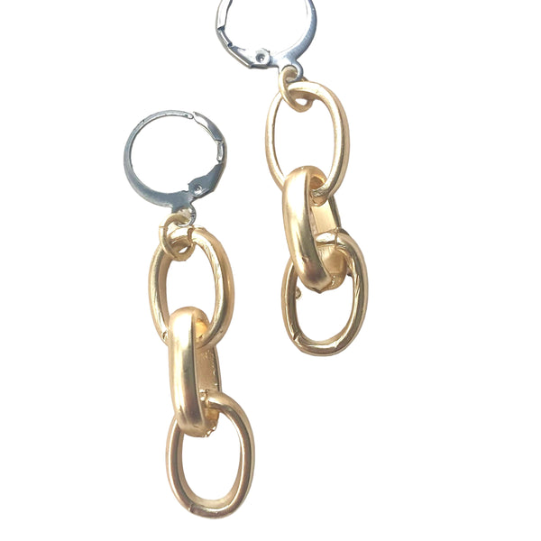 Matte Gold Chunky Chain  Earrings