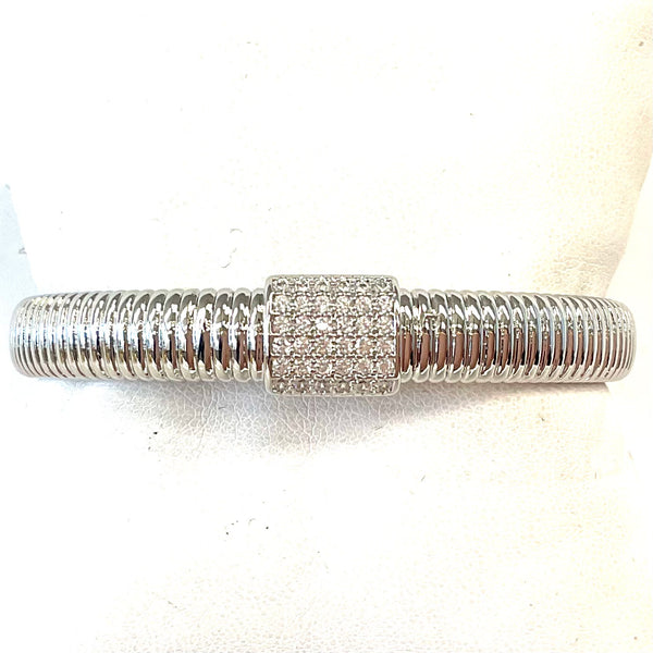 Stunning Silver Pave Cuff