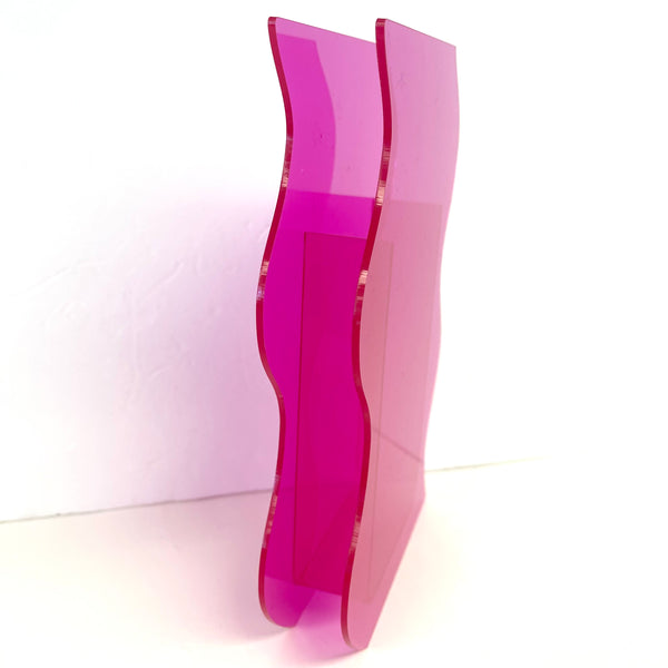 Hot Pink Acrylic Wave Vase