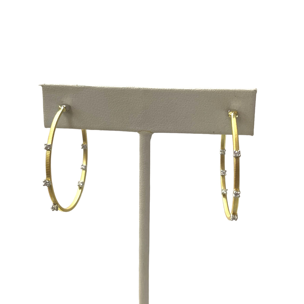 Small Inside Out Gold CZ Hoops