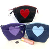 Leather Heart Key Chain Coin/Makeup Pouch
