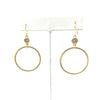 Gold Circle Earrings With Bezel Set Crystal