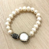 Pearl Or Black Beaded Stretch Bracelet