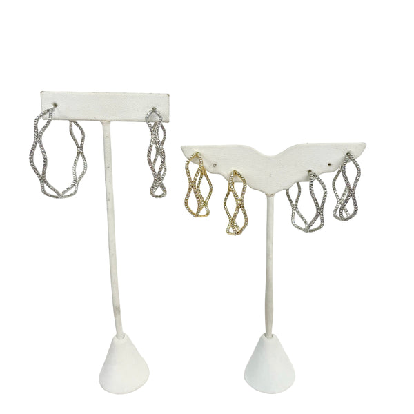 Sterling Hour Glass CZ Hoops