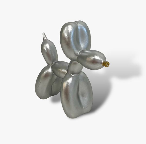 Small Silver Wooden Balloon Dog
