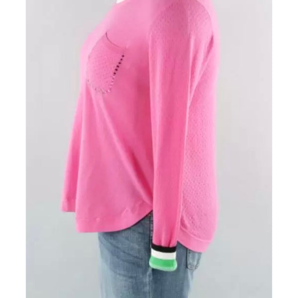 Stitch Pocket Sweater In Pink