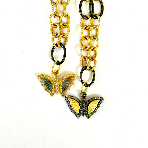 Diamond And Gold Flutter Necklace