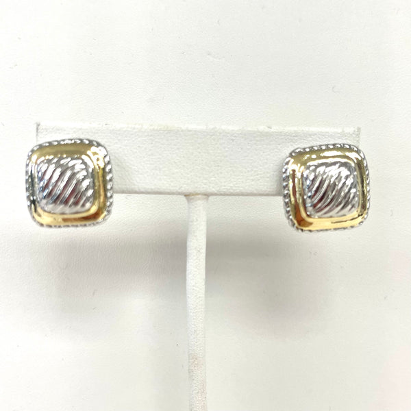 Two Tone Square Wave Earrings