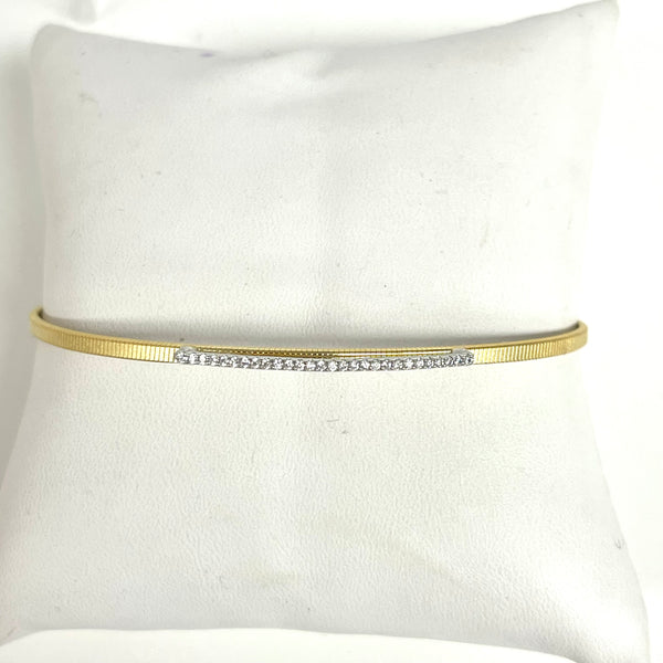 Gold-Filled Flexible CZ Bar Bracelet