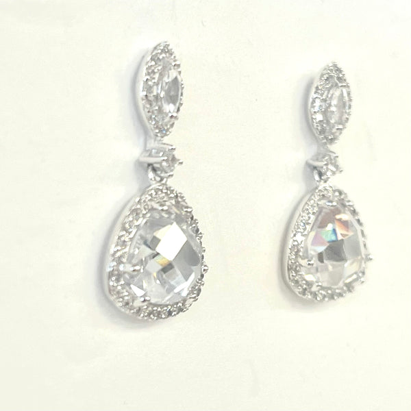 Elegant Faceted CZ Drop Earrings