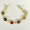 Matte Gold Multi-Colored Gemstone Bracelet