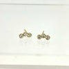 Small Triple Circles Gold Stud Earrings