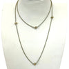Wheat Chain With 5 Rondelle CZs Necklace