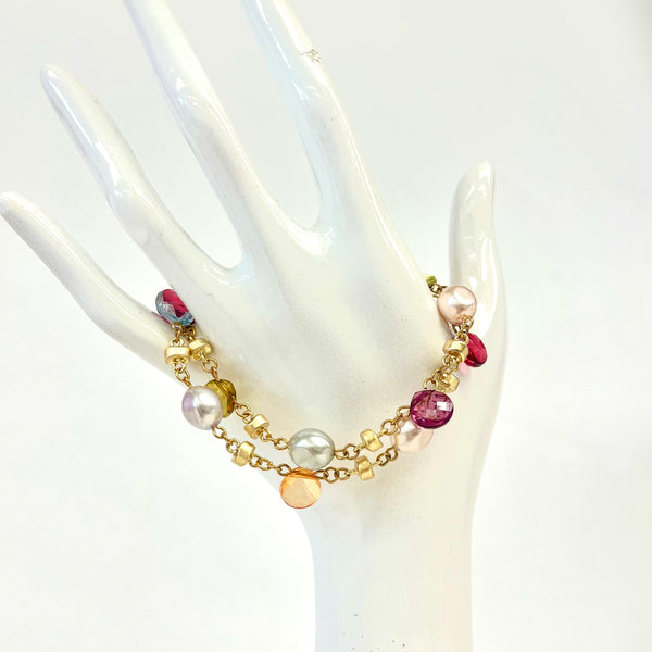 Multi-Color Double Chain Bracelet