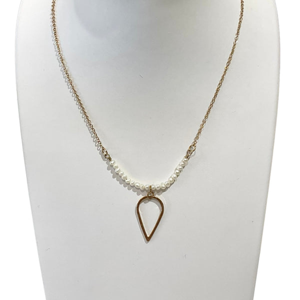 Mini-Pearl and Teardrop Necklace