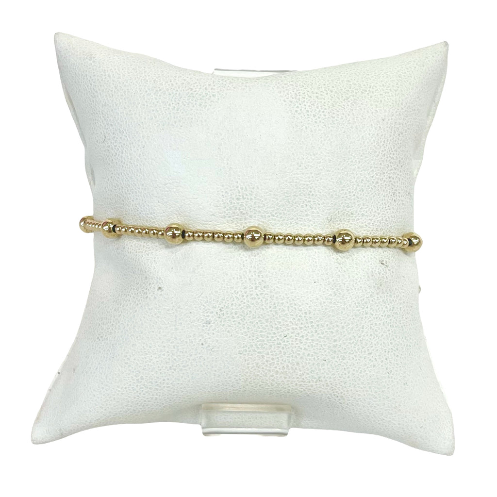 Gold Filled Beaded Stretch Bracelet