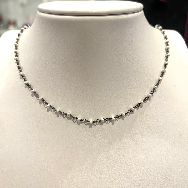 Pearl Wire-Wrapped Beaded Necklace