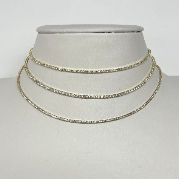 Sterling Silver And CZ Tennis Choker