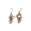 Pink Pearl And Crystal Cluster Earrings