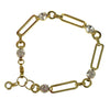 CZ And Paperclip Gold Chain Bracelet