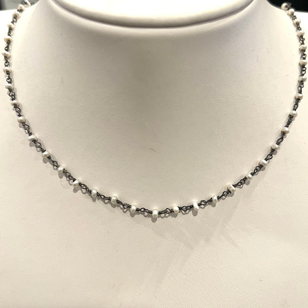 Pearl Wire-Wrapped Beaded Necklace