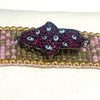 Pink & Purple Hand Beaded Hamsa Bracelet