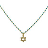 Enamel Beaded Hamsa or Star of David Charm Necklace