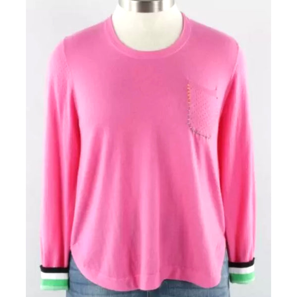 Stitch Pocket Sweater In Pink