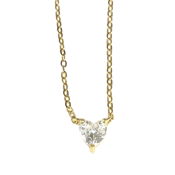 Dainty Clear Crystal Heart Necklace