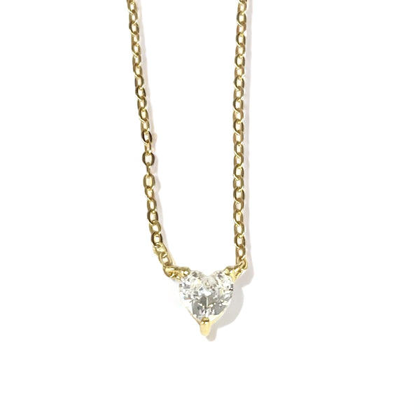 Dainty Clear Crystal Heart Necklace