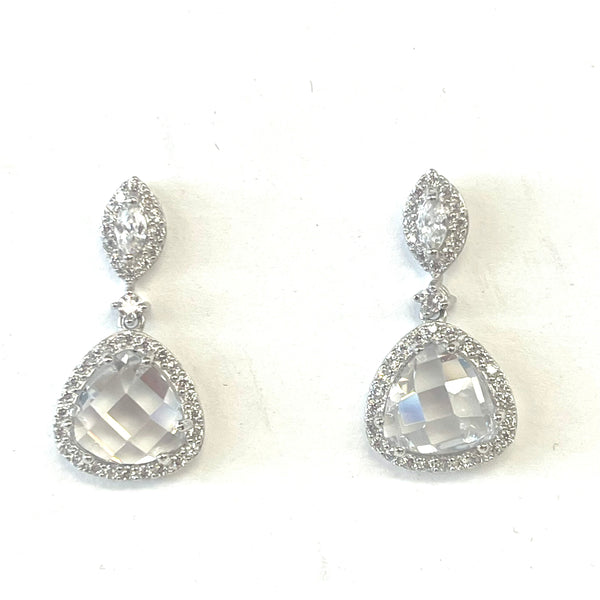 Elegant Faceted CZ Drop Earrings