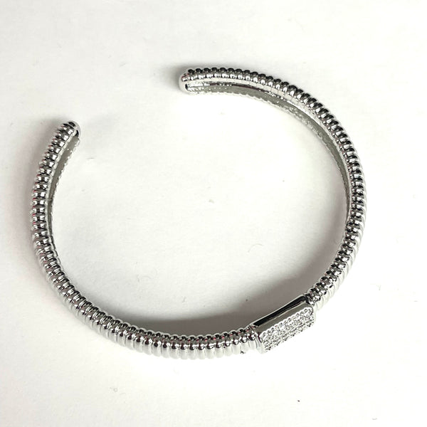 Stunning Silver Pave Cuff