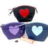 Leather Heart Key Chain Coin/Makeup Pouch