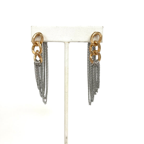 Triole Link And Chain Earrings