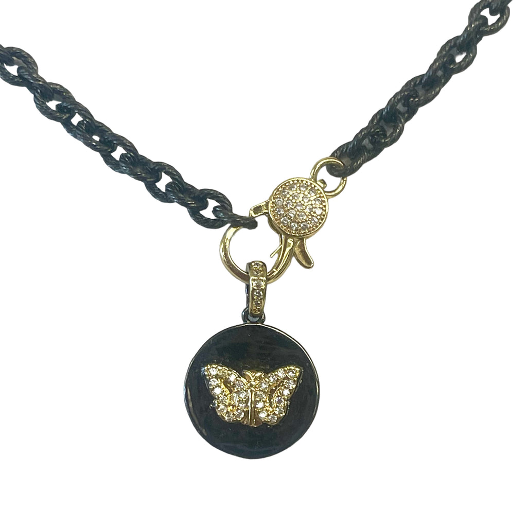 Black Chain with Gold Butterfly Charm