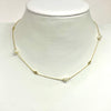 Pearl And CZ Bezel Gold Necklace