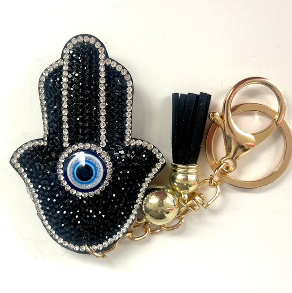 Crystal Evil Eye And Hamsa Keychains