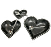 Graduated Pearl Heart Bowls With Spoon