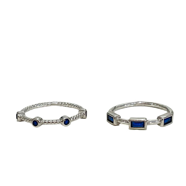 Sterling and Sapphire Rings