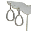 Paperclip Hoop Earrings With Dangling Micro Pave CZ Teardrops