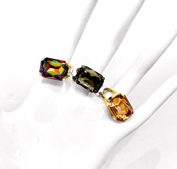 Emerald Cut Baguette Adjustable Ring