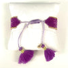 Pink & Purple Hand Beaded Hamsa Bracelet