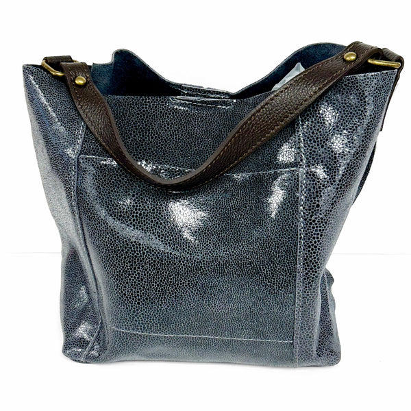 Chagrin Genuine Leather Shoulder Bag