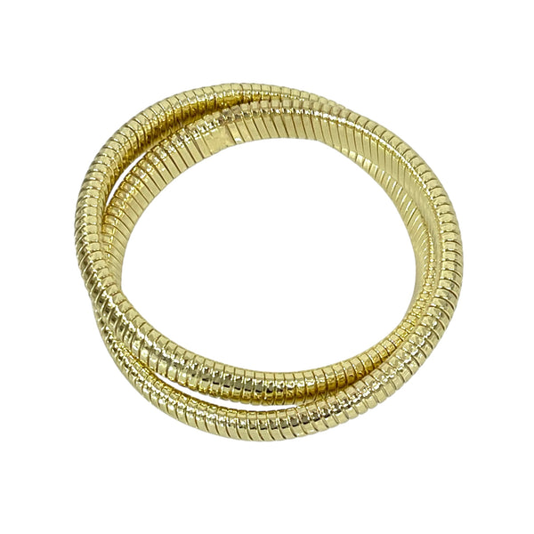 12 MM Gold Double Cobra Bracelet