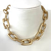 Matte Or Shiny Gold Chain Link Necklace