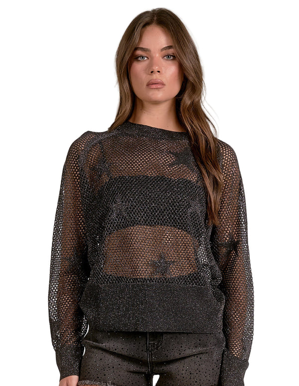 Elan Mesh Star Sweater Crewneck
