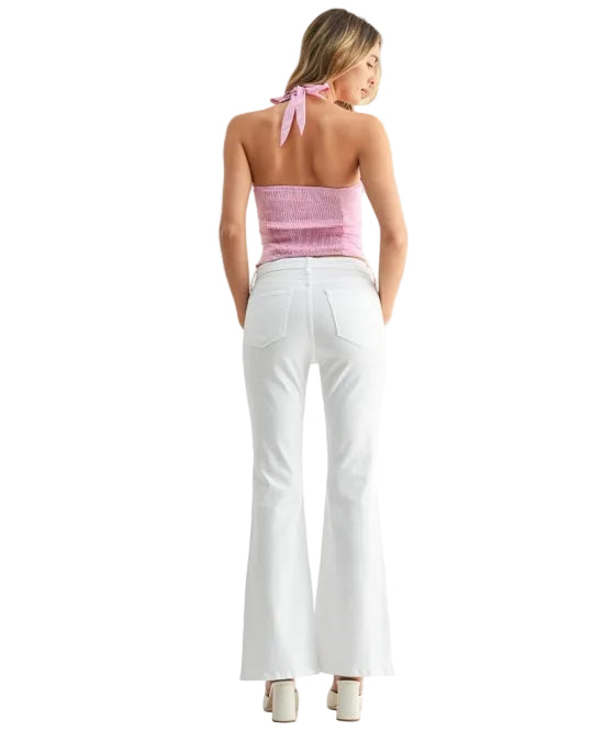 Just Black White Denim Mid-Rise Jeans